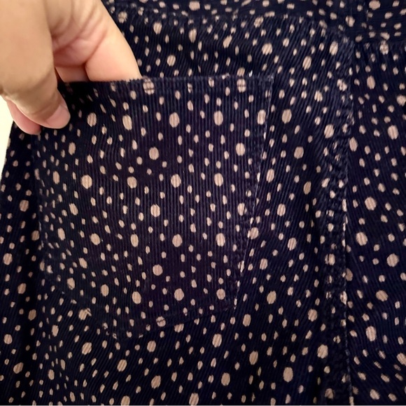 Madewell Skinny Corduroy Stretchy Jeans Navy and Beige Polkadot Size 25 - Picture 8 of 13